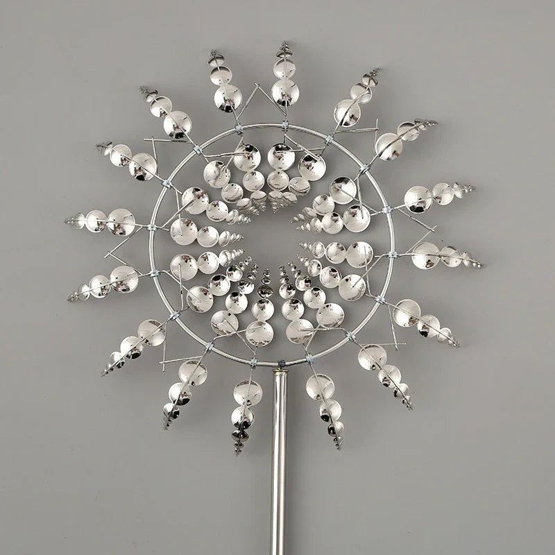 Elegant metal garden windmill decoration with gentle movement, perfect for adding charm to outdoor spaces