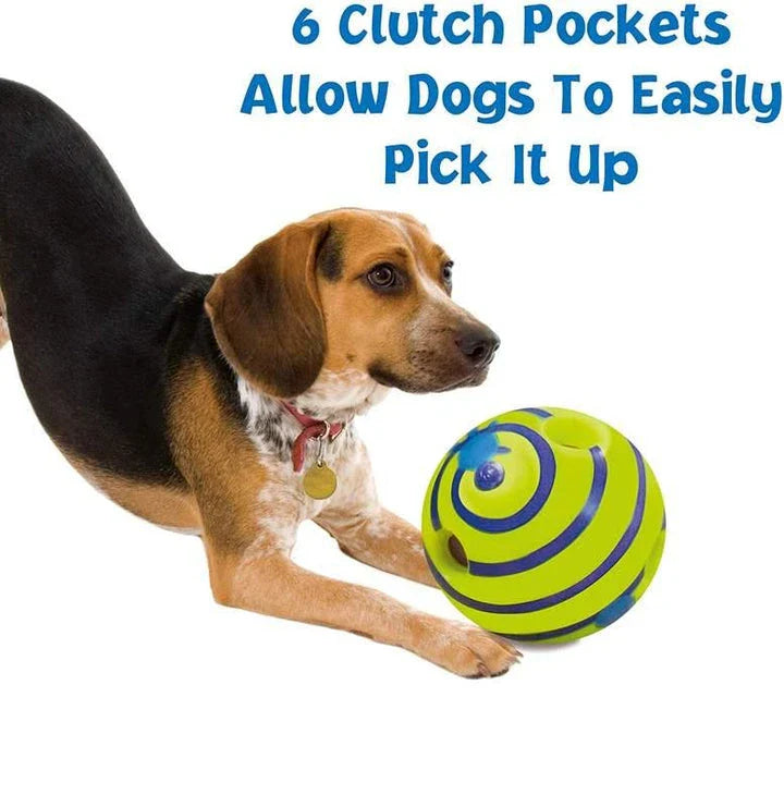 Playful Giggle Ball Dog Toy with Teeth-Cleaning Grooves, Bite-Resistant Rubber, and Glow-in-the-Dark Design
