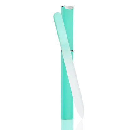 Premium British glass nail file with protective case for healthier, smoother nails