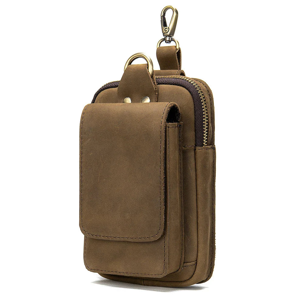 Premium leather chest bag for men with adjustable strap and organised interior compartments