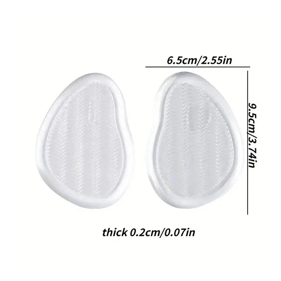 Premium silicone insoles for comfortable high heel wear, featuring cushioning and anti-slip design
