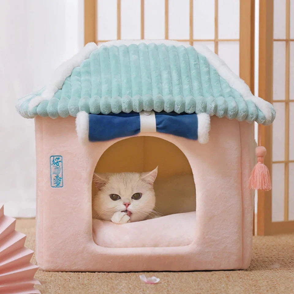 A cosy and stylish pet house designed to keep your furry friend warm and comfortable during the winter months.