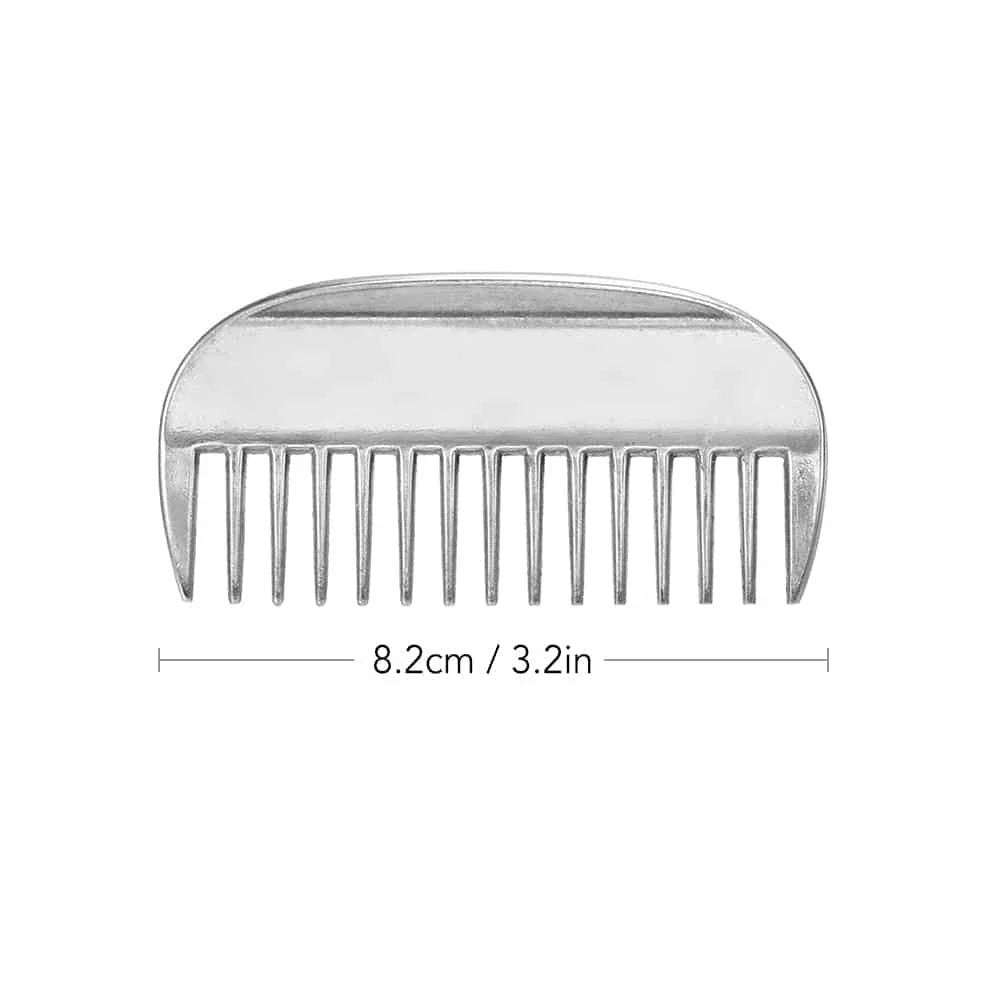 Premium aluminium horse grooming comb with rounded teeth and ergonomic handle for efficient and gentle coat care