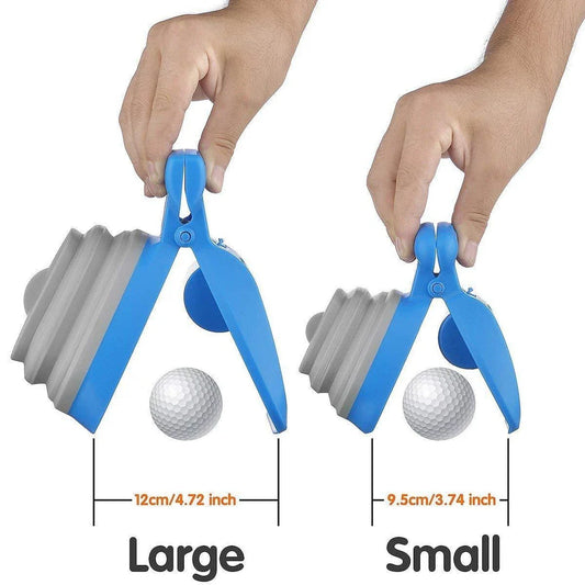 Foldable dog waste scoop with wide, comfortable grip for easy one-handed cleanup on any surface