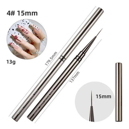 Premium metal nail art brushes in various sizes for intricate designs and patterns