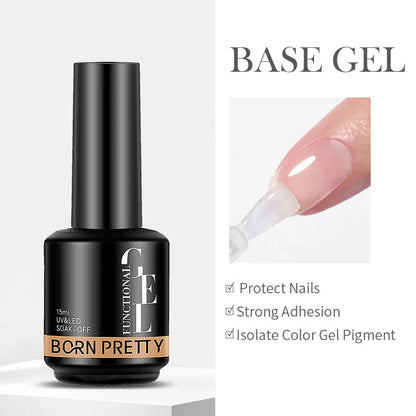 Premium 15ml Base and Top Coat Reinforcement Gel for creating salon-quality nail art designs at home