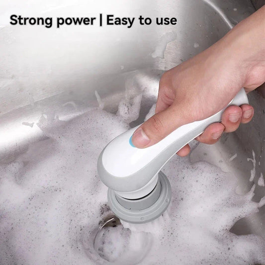Premium 3-in-1 USB Rechargeable Electric Cleaning Brush with 360° rotation, compact design, and multiple brush heads for versatile household cleaning