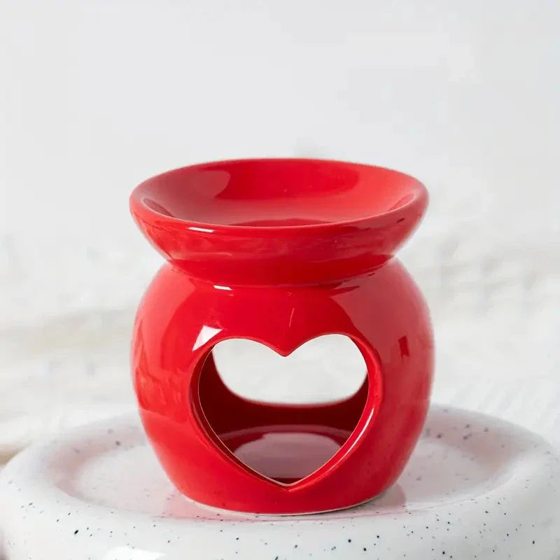 Elegant Nordic-style porcelain essential oil diffuser in red, white, and black colours