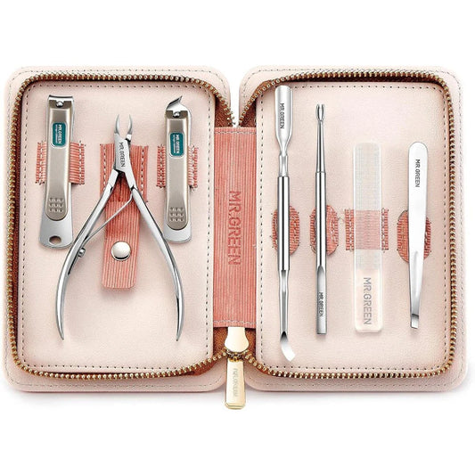 Luxurious 7-in-1 Manicure and Pedicure Set with Medical-Grade Stainless Steel Tools and Stylish Leather Case