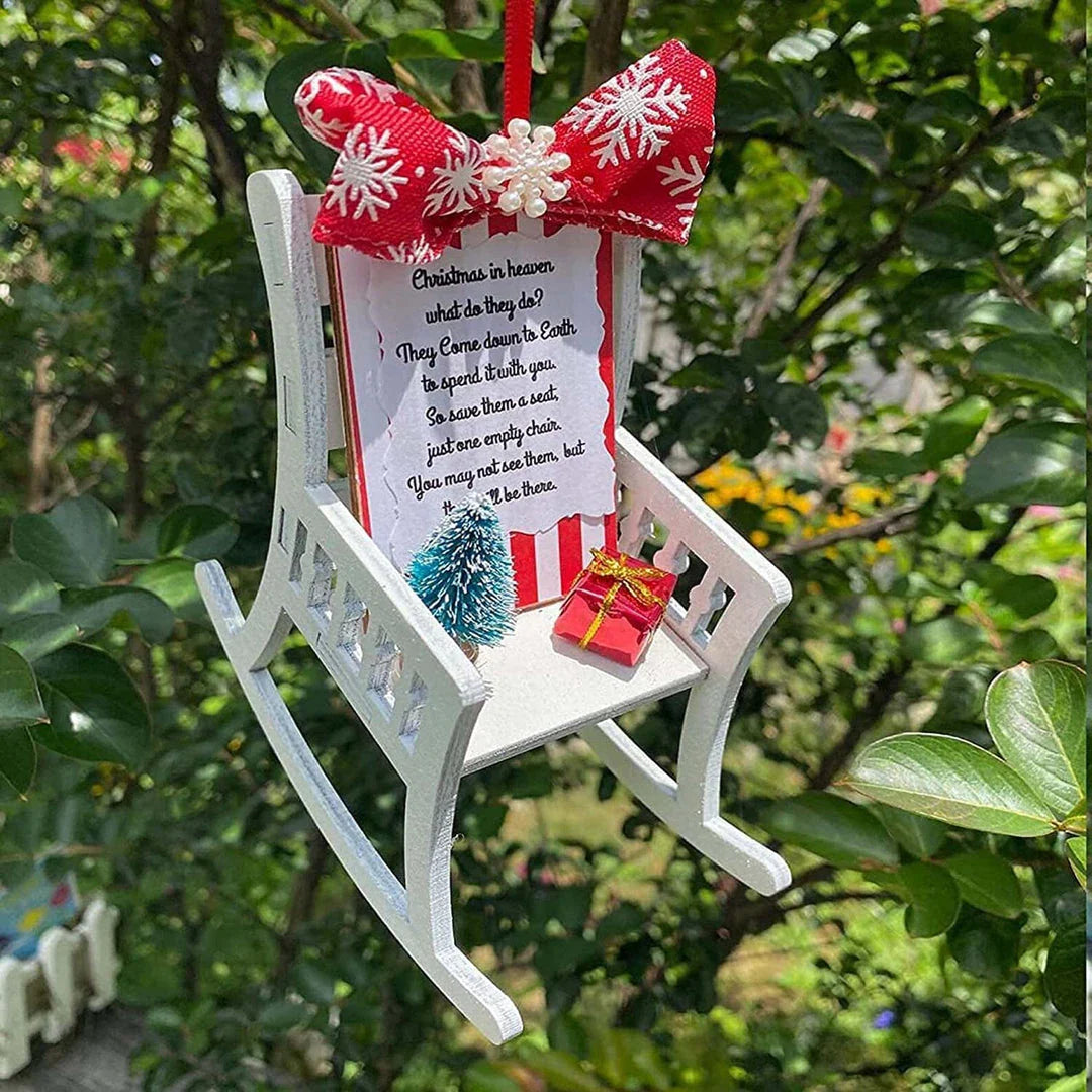 Charming Christmas ornament featuring a rustic-style 'Christmas in Heaven' design as a memorial for departed loved ones