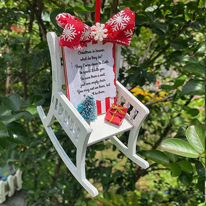 Charming Christmas ornament featuring a rustic-style 'Christmas in Heaven' design as a memorial for departed loved ones