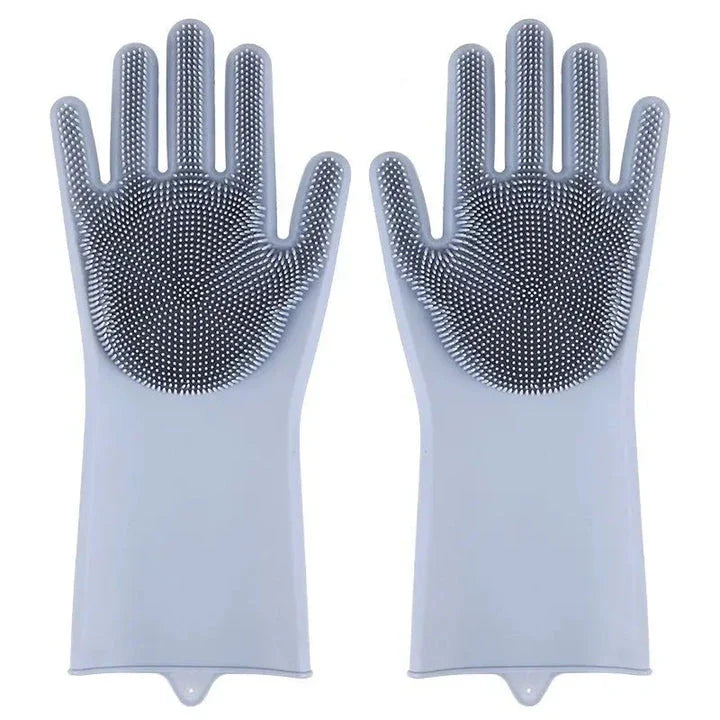 Eco-friendly silicone pet grooming gloves with soft brush heads for effective hair removal and coat care