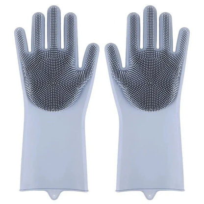 Eco-friendly silicone pet grooming gloves with soft brush heads for effective hair removal and coat care