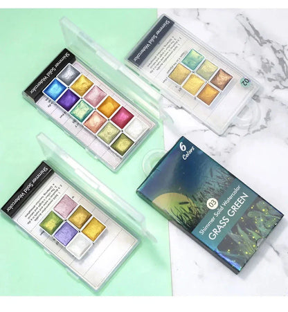 Sparkling iridescent, holographic, and chameleon nail art powder in various vibrant colours