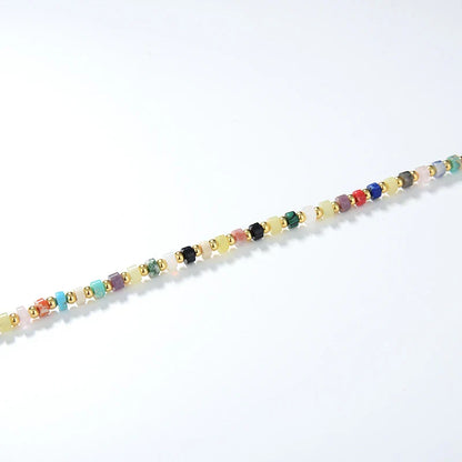 Exquisite British multi-gem turquoise necklace with sterling silver setting and round bead chain