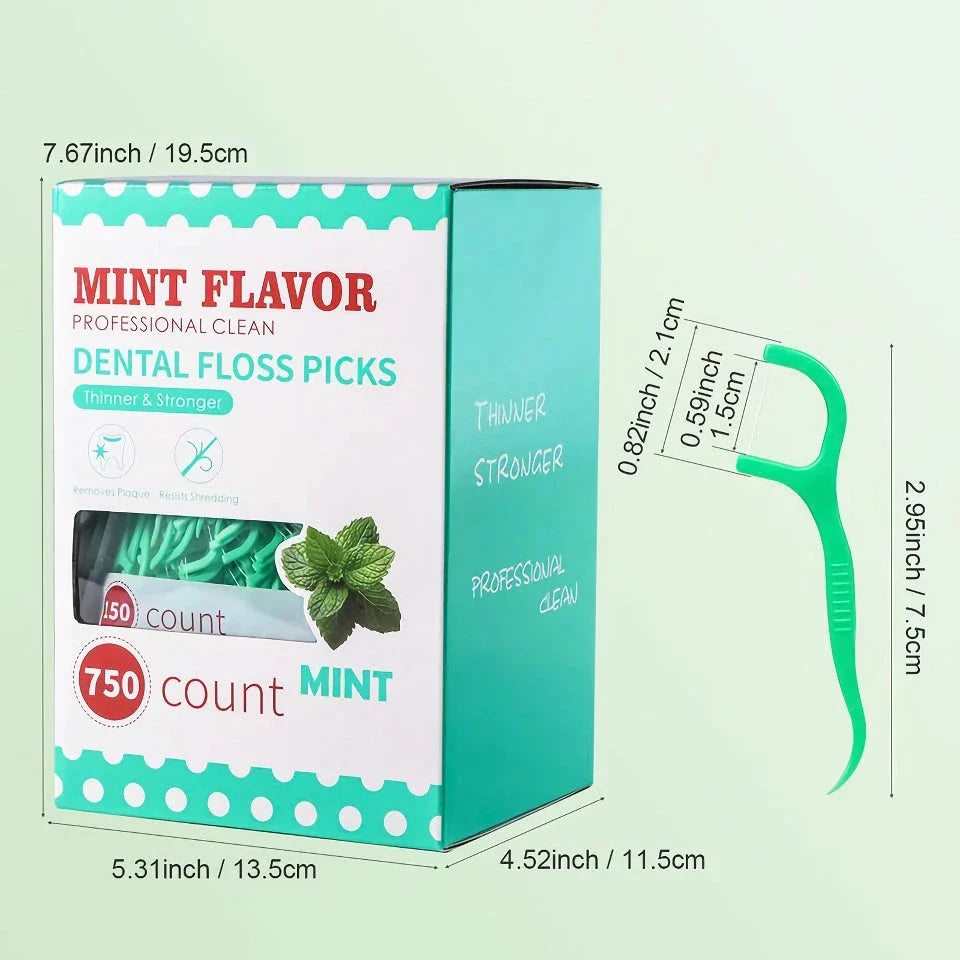 Premium mint-infused dental floss sticks for thorough interdental cleaning and fresh breath on the go