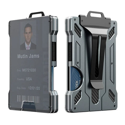 Aluminium alloy card wallet with secure card slots and compact, premium design