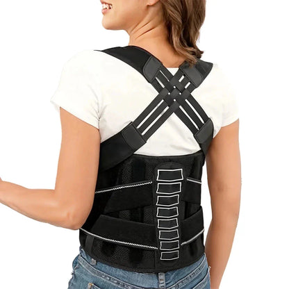Adjustable posture corrector brace with customizable fit and breathable materials for pain relief and improved posture