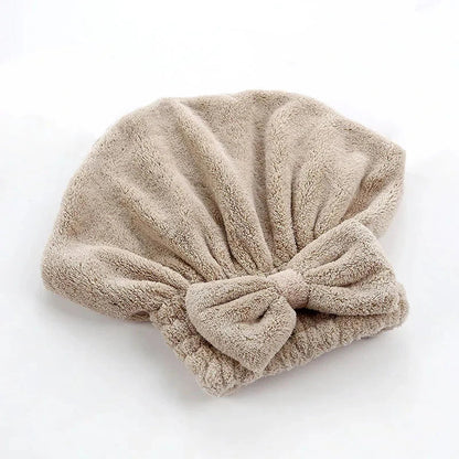 Bamboo Hair Towel Wrap: Microfibre Hair Drying Turban with Stylish Bowknot Design