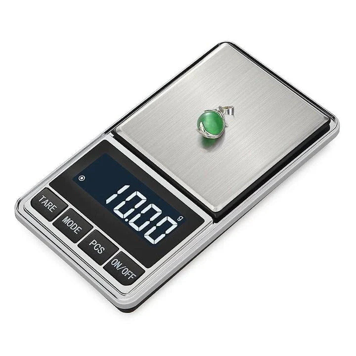 Precision electronic mini pocket scale with digital display and multiple weighing capacity options