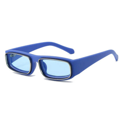 Stylish Small Rectangle Punk Sunglasses with an edgy, retro-inspired design and UV400 protection