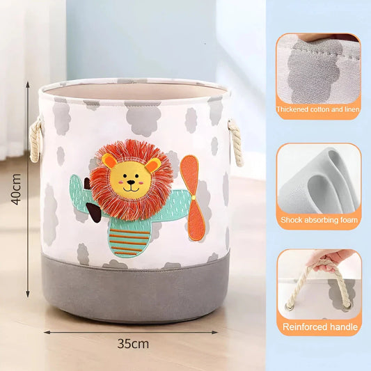 Premium Folding Linen Storage Basket with sturdy handles and iron support ring for versatile organisation and clutter-free spaces