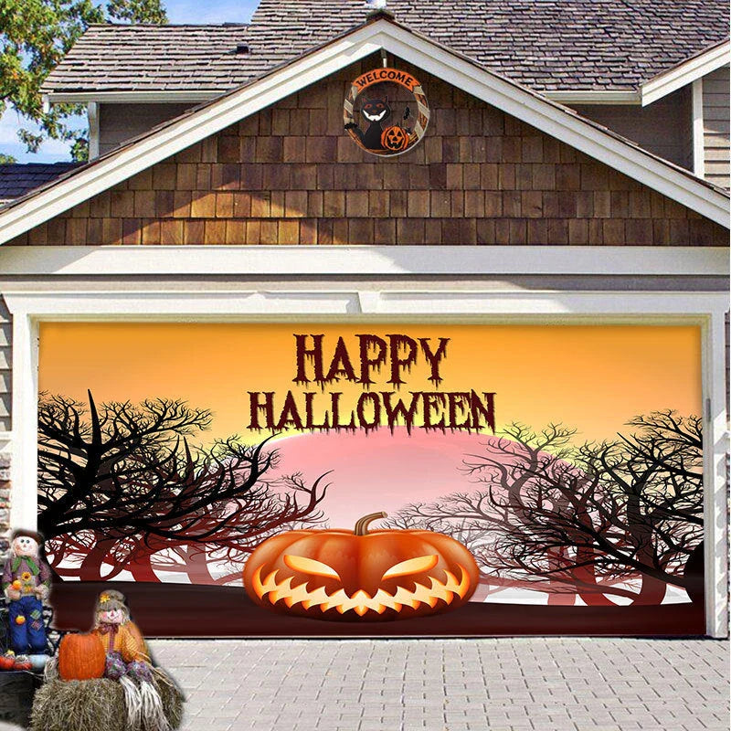 Decorative hanging cloth fabric with geometric abstraction pattern for Halloween party backdrop