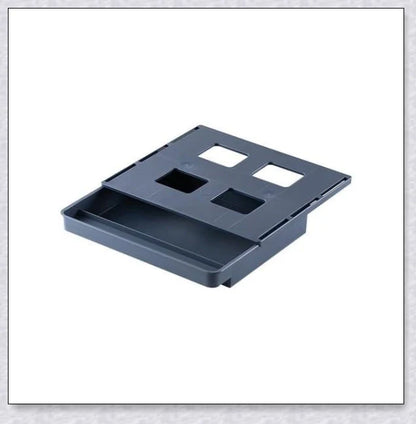 Discreet hidden under-desk storage drawer for pens, pencils, and other office supplies