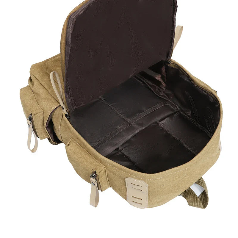 Premium canvas backpack with versatile design and spacious interior for British leisure, sports, and travel needs