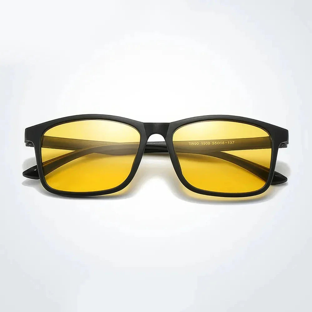 Classic Square Polarised Sunglasses with Plastic Titanium Frame and UV Protection