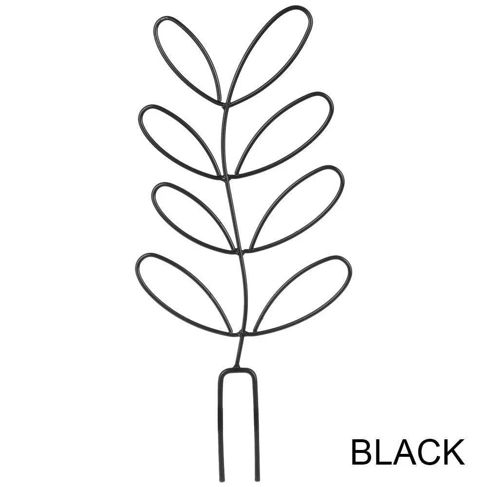 Decorative leaf-shaped plant trellis made of high-quality metal, available in multiple colours to complement your British garden or patio decor