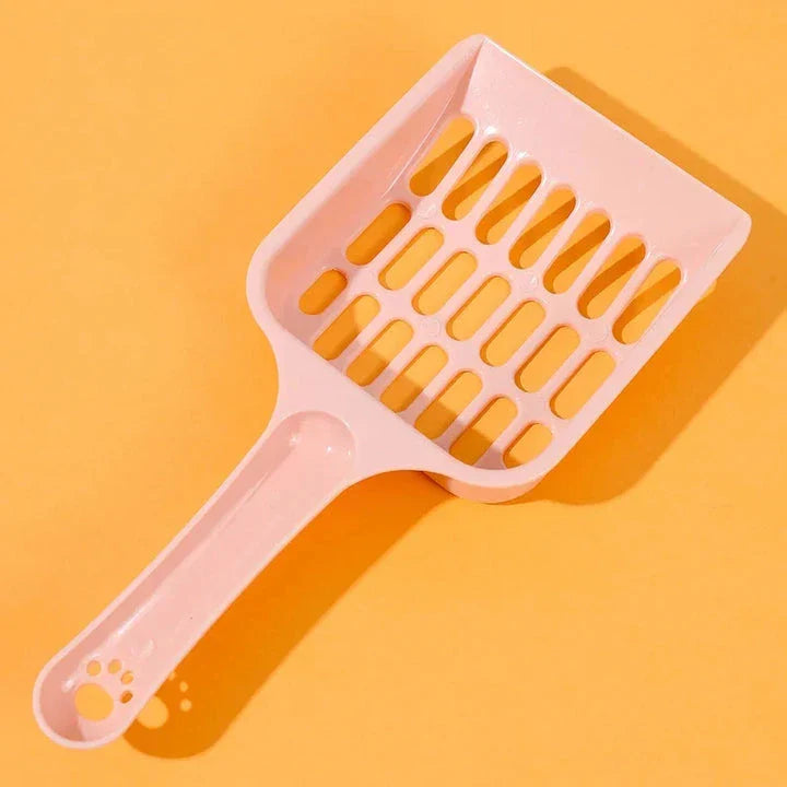 A large, high-quality cat litter scoop made of durable plastic with a hollow design for efficient cleaning.