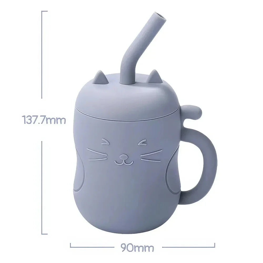 Premium leak-proof baby sippy cup with soft silicone straw and portable snack storage