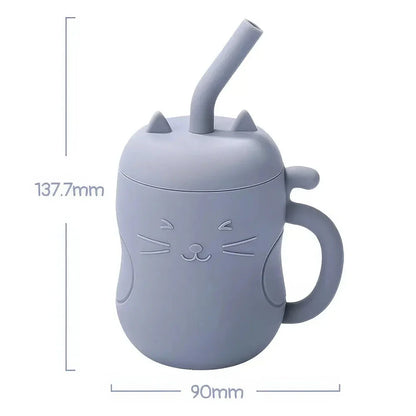 Premium leak-proof baby sippy cup with soft silicone straw and portable snack storage