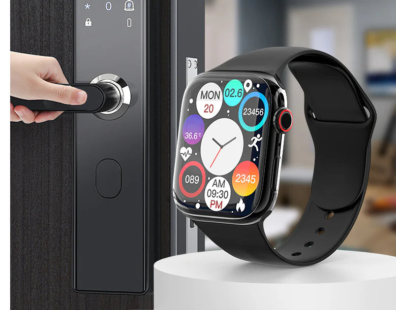Always On Display Alarm Mood Smart Watch with silicone strap, sleek design, and advanced features for health, fitness, and mood tracking