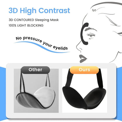 Premium 3D sleeping eye mask with soft, breathable materials and adjustable strap for customised fit