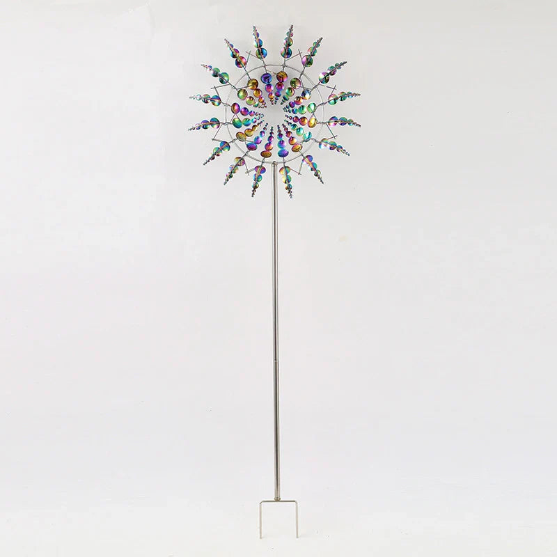 Elegant metal garden windmill decoration with gentle movement, perfect for adding charm to outdoor spaces