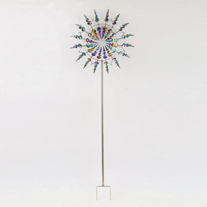 Elegant metal garden windmill decoration with gentle movement, perfect for adding charm to outdoor spaces