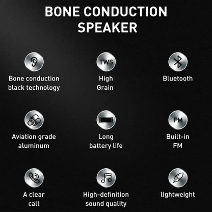 Compact, premium aluminium alloy Bluetooth bone conduction speaker with versatile sound experience