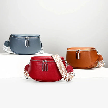 Premium genuine leather tote bag with adjustable strap and interior compartments for fashion-forward women
