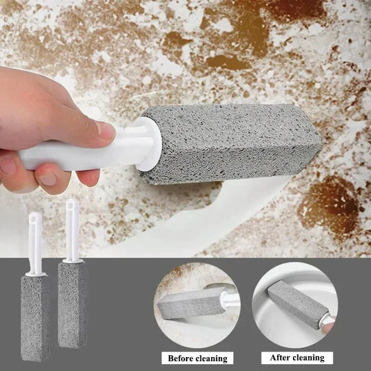 Eco-friendly pumice stone toilet cleaning brush with sturdy ergonomic handle for effective, chemical-free bathroom cleaning