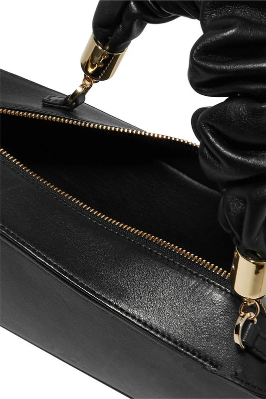 Sophisticated long shoulder diagonal bag with a sleek horizontal square design, made of durable synthetic leather and featuring a single shoulder strap for hands-free convenience.