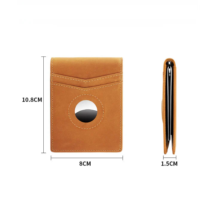 Premium anti-theft genuine leather wallet in a classic brown colour, designed for the discerning British gentleman