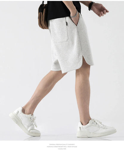 Premium British-made knitted sports shorts in a variety of classic colours, featuring an elastic waistband and loose, comfortable fit.