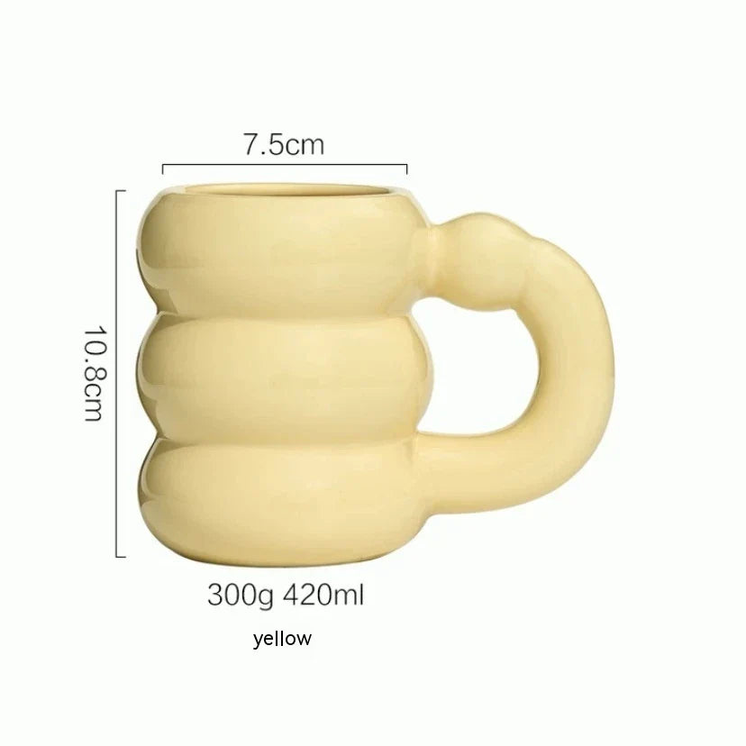Creative couples ceramic mug with charming couple-inspired designs and 420ml capacity