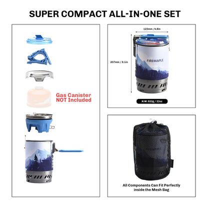Camping Cooking System with Micro Regulator Portable Stove in Red - Durable Outdoor Cooking Companion