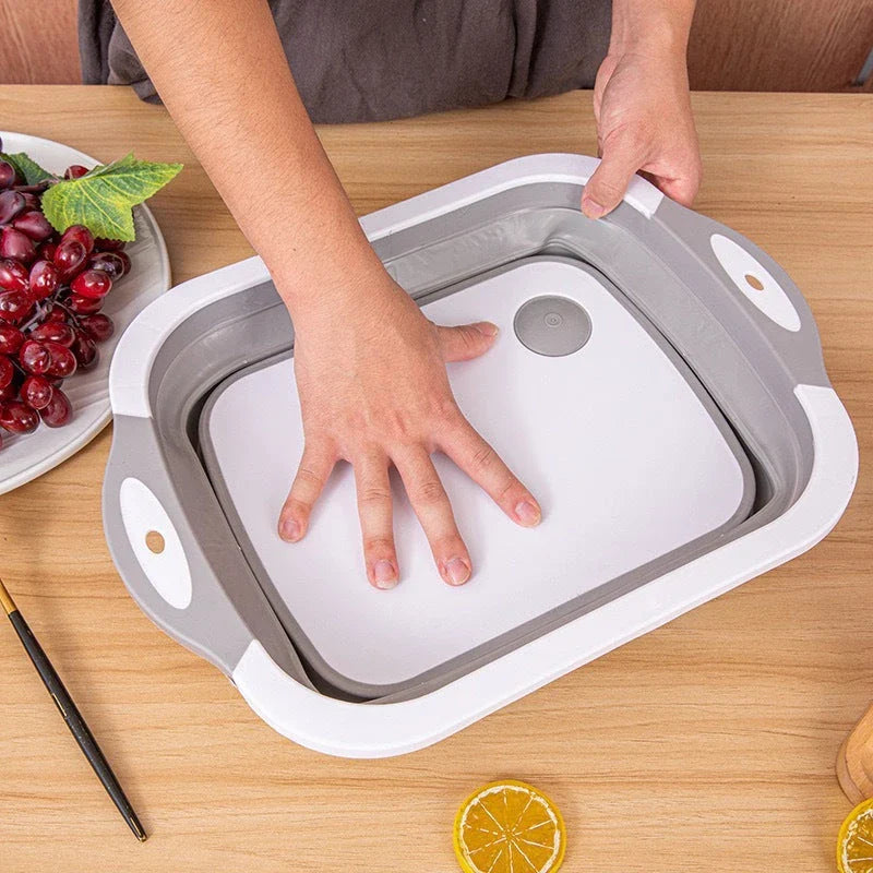 Foldable Cutting Board and Washing Bucket for Outdoor Cooking and Cleaning
