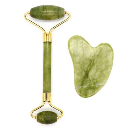 Luxurious Jade Roller and Guasha Set for Soothing Facial Massage and Skin Rejuvenation