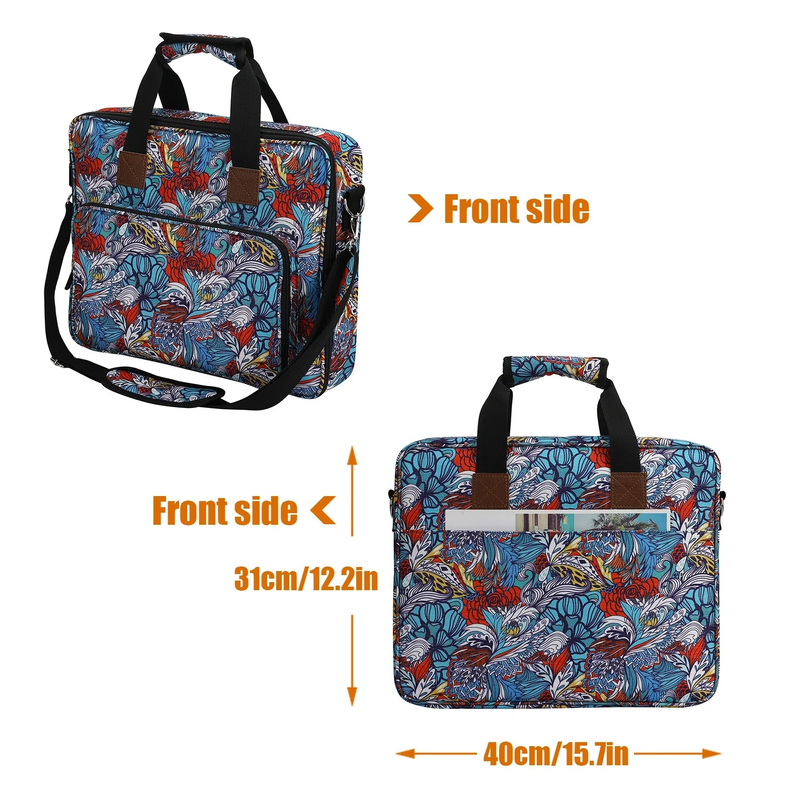 Ethnic Crochet Accessories Storage Bag in Cube Shape, Crafted from Durable 600D Oxford Cloth