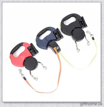 Premium retractable dog leash with dual-headed design for improved control and smooth, tangle-free retraction